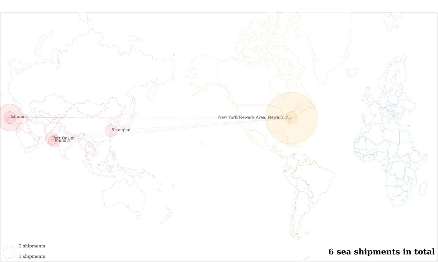 Bellerose Saffron's Imports Per Country Map