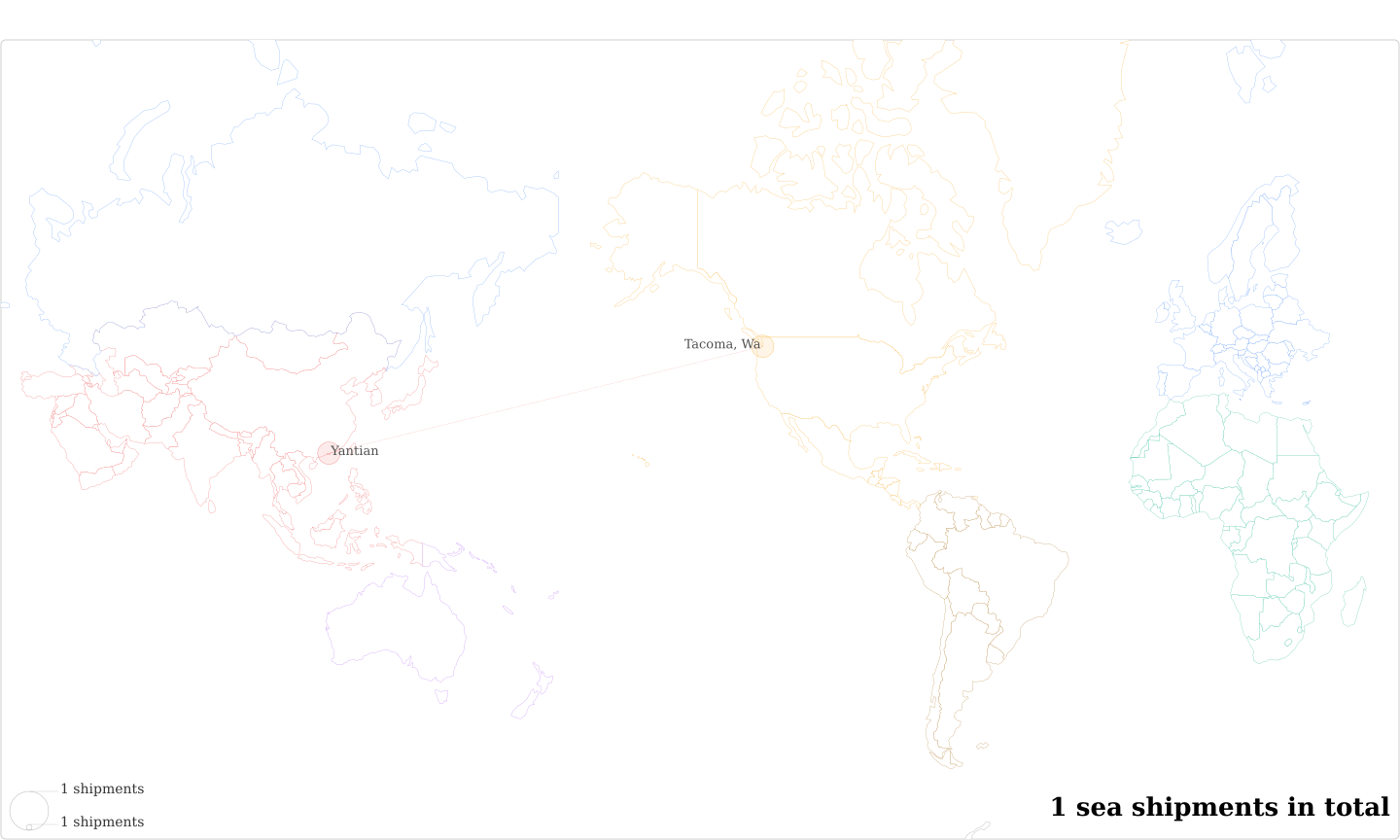 Modus Coffee Roasters's Imports Per Country Map
