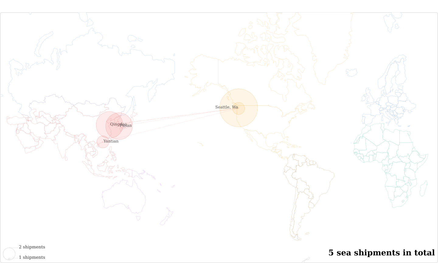 Nexxgen Windows's Imports Per Country Map