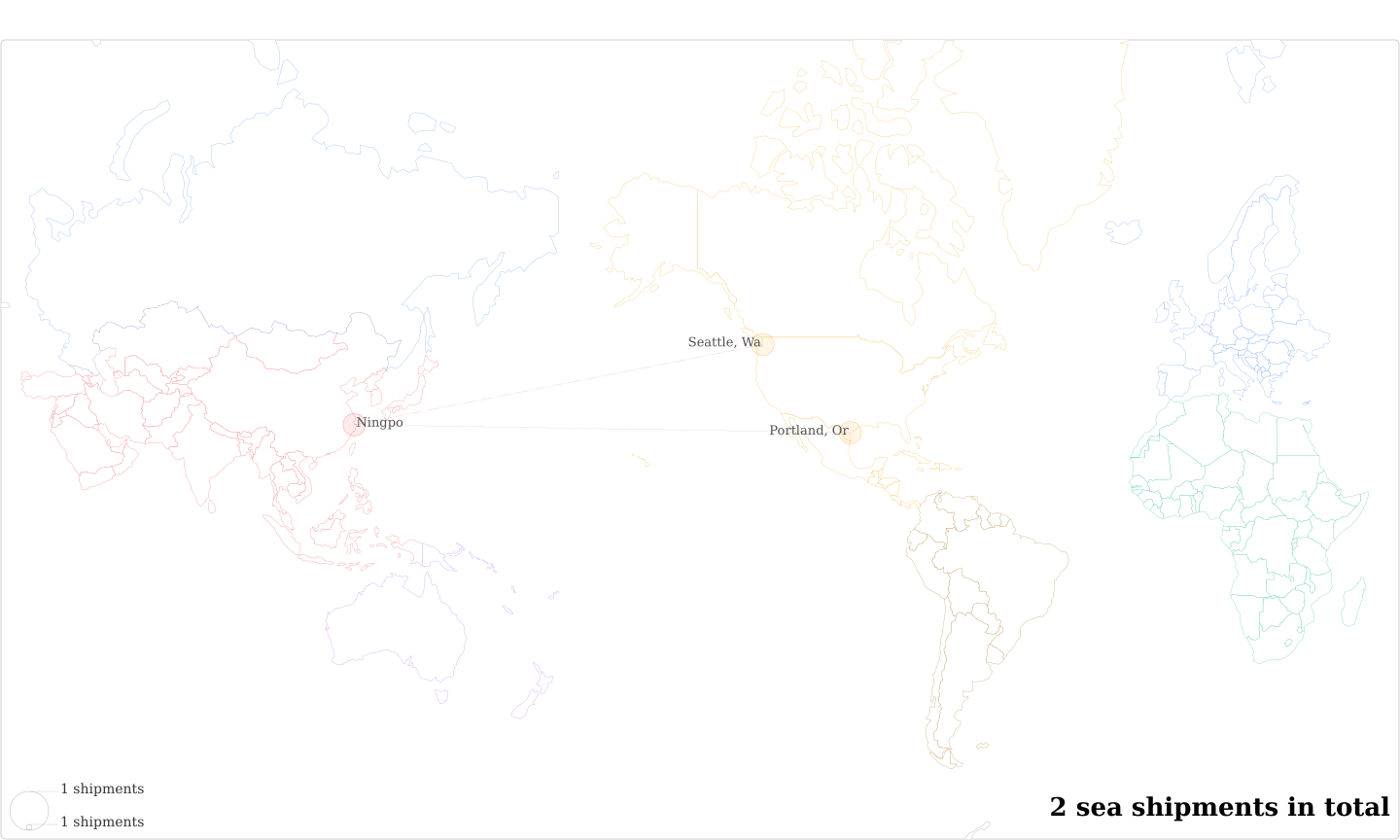 Pitman Restaurant Equipment's Imports Per Country Map