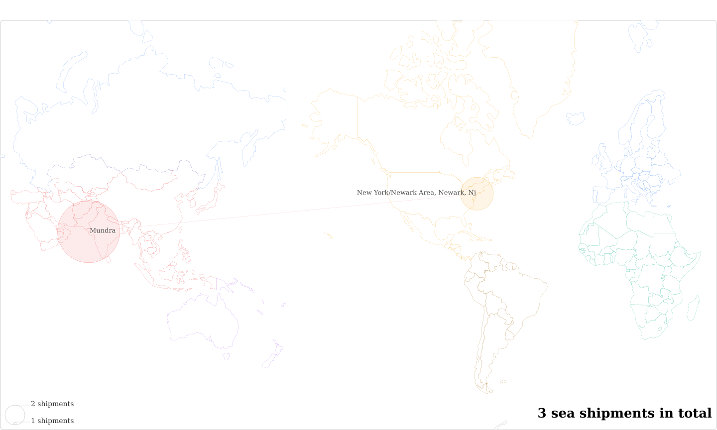 Royal Alberts Palace Shabri Restaurants's Imports Per Country Map