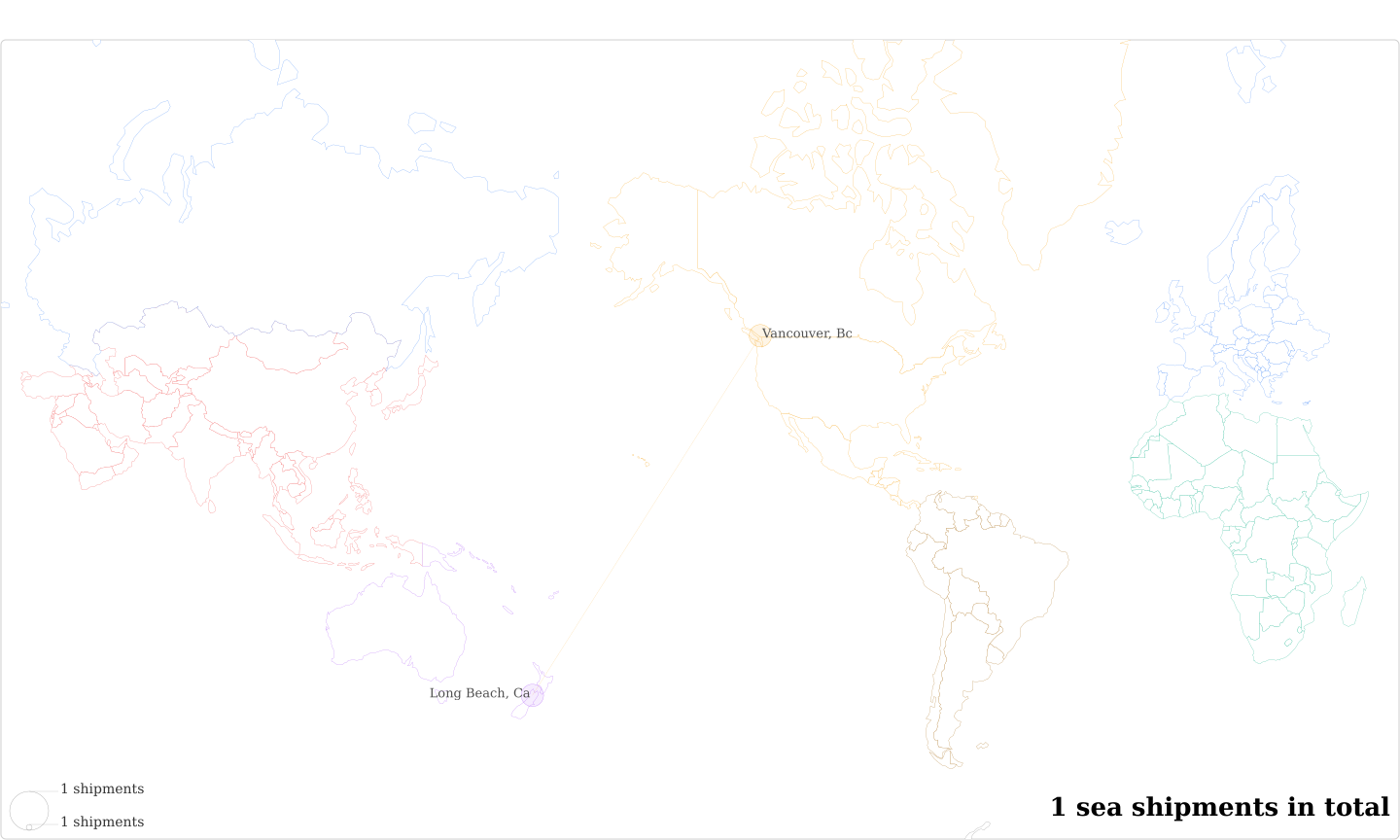 Tastie Distributors Unit's Imports Per Country Map