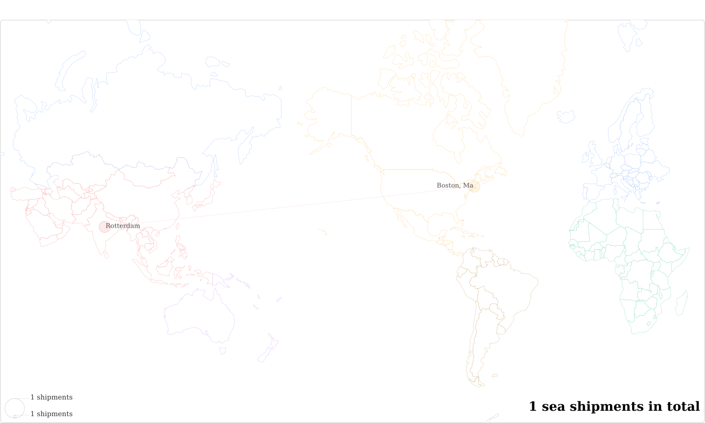 Khazana Restaurant's Imports Per Country Map