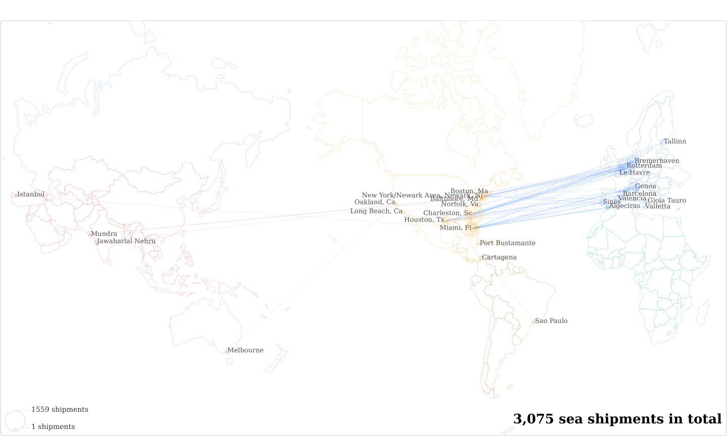 Henkel Capital De's Imports Per Country Map
