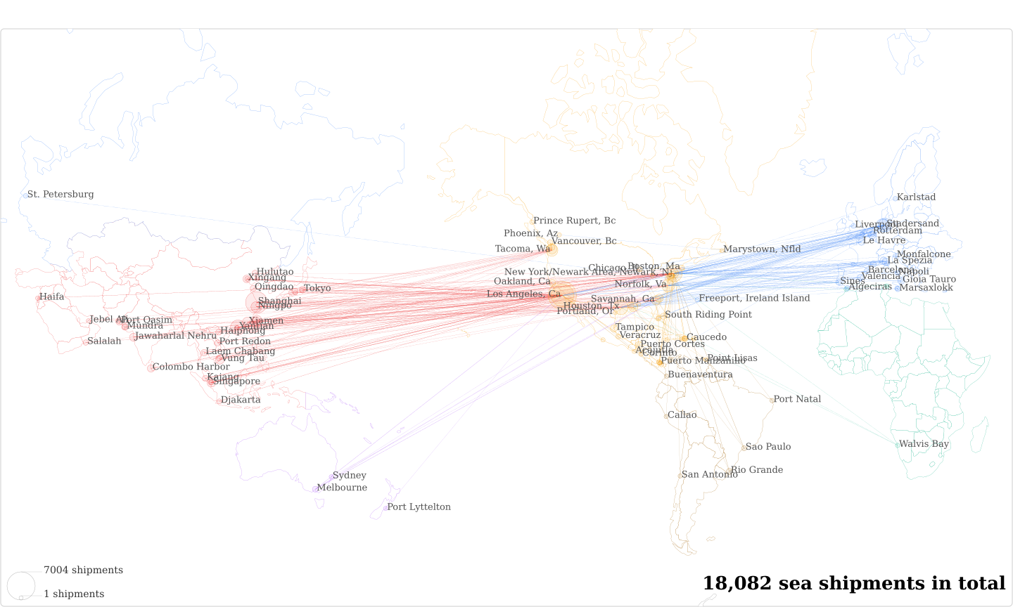 Honeywell International's Imports Per Country Map
