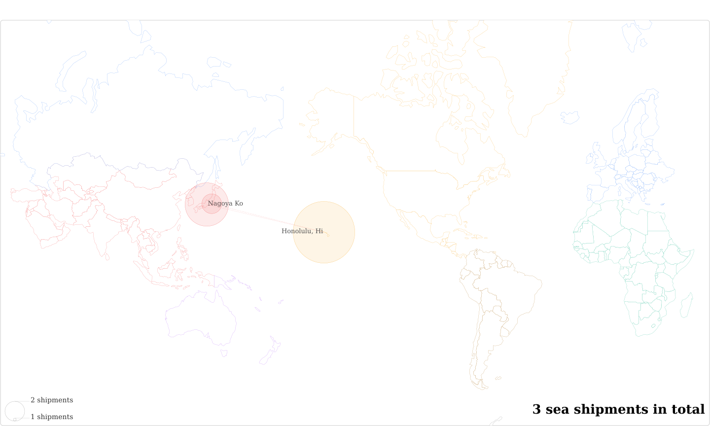 Kristin K Bento's Imports Per Country Map