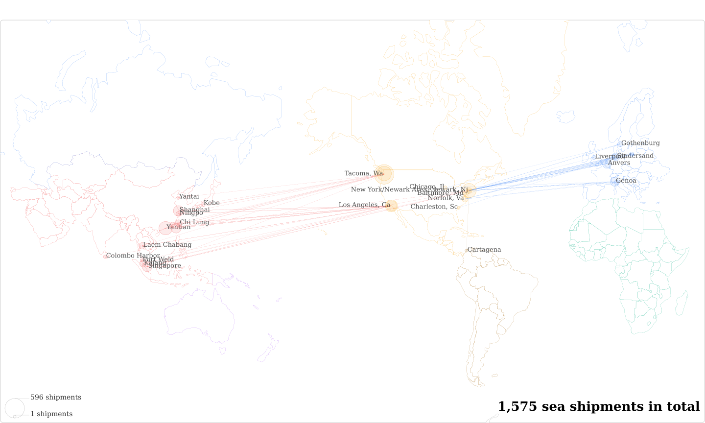 Plexus's Imports Per Country Map
