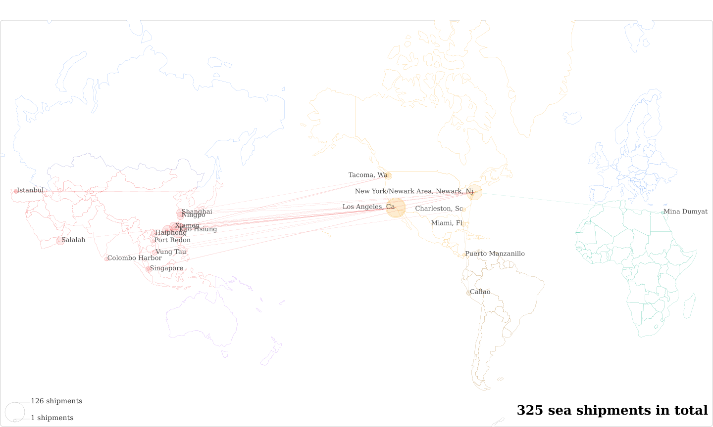 Smartwool A Division Of Vf Outdoor's Imports Per Country Map