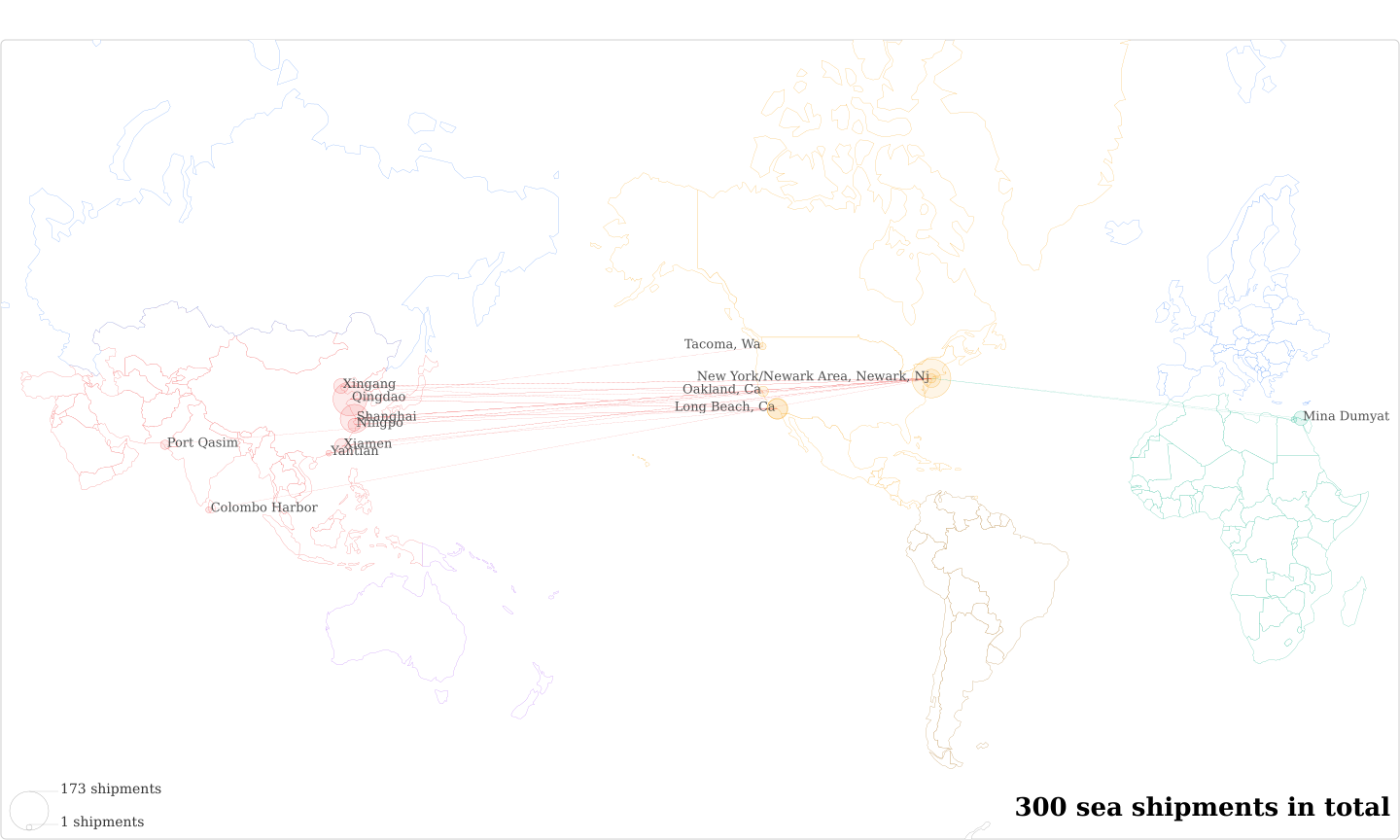 Steintex Mfg Ny's Imports Per Country Map