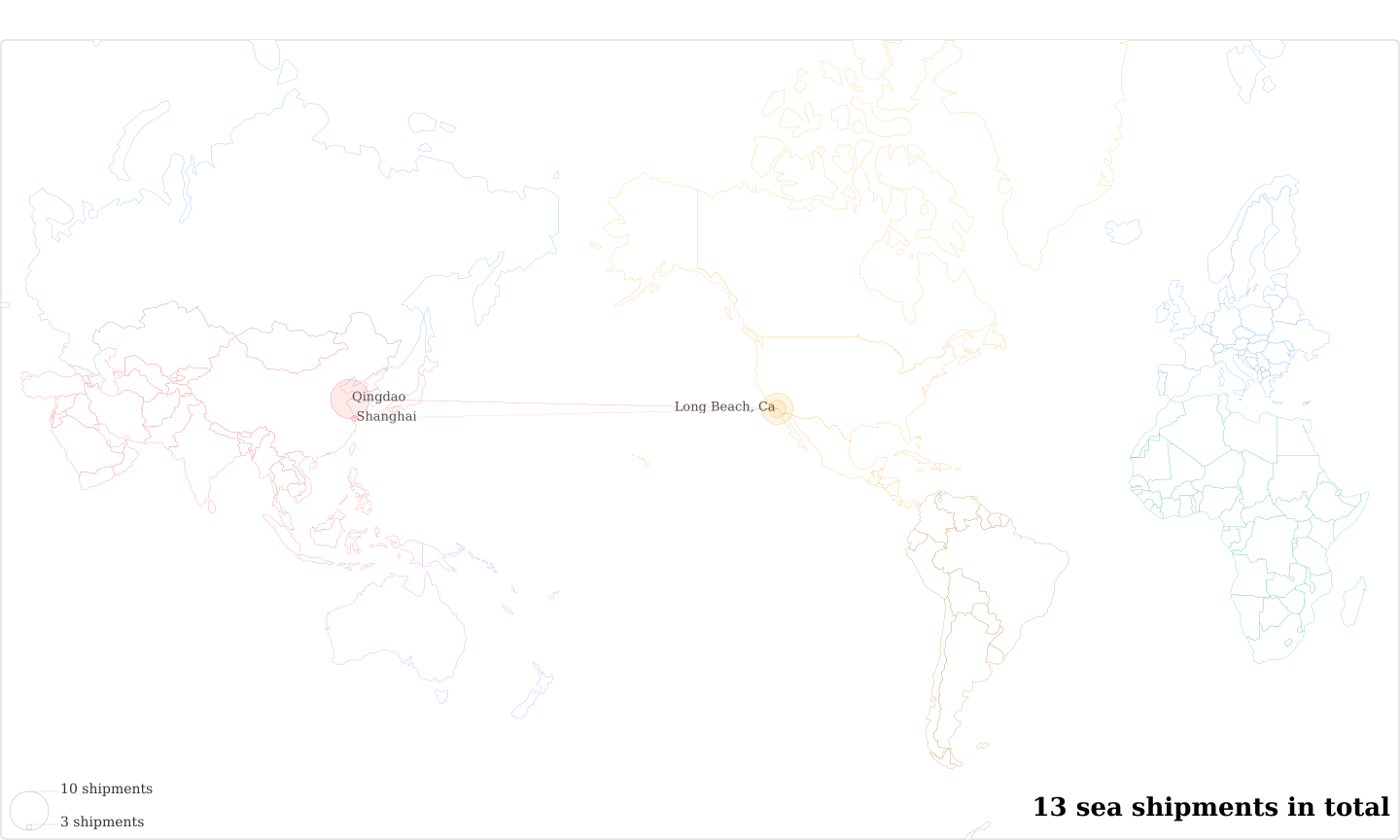 Xuchang Quduod Usa Ngmao's Imports Per Country Map