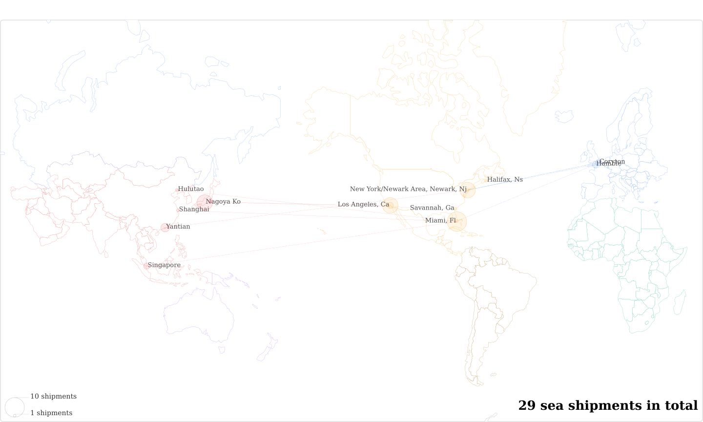 Zuma Japanese Restaurant Miami's Imports Per Country Map