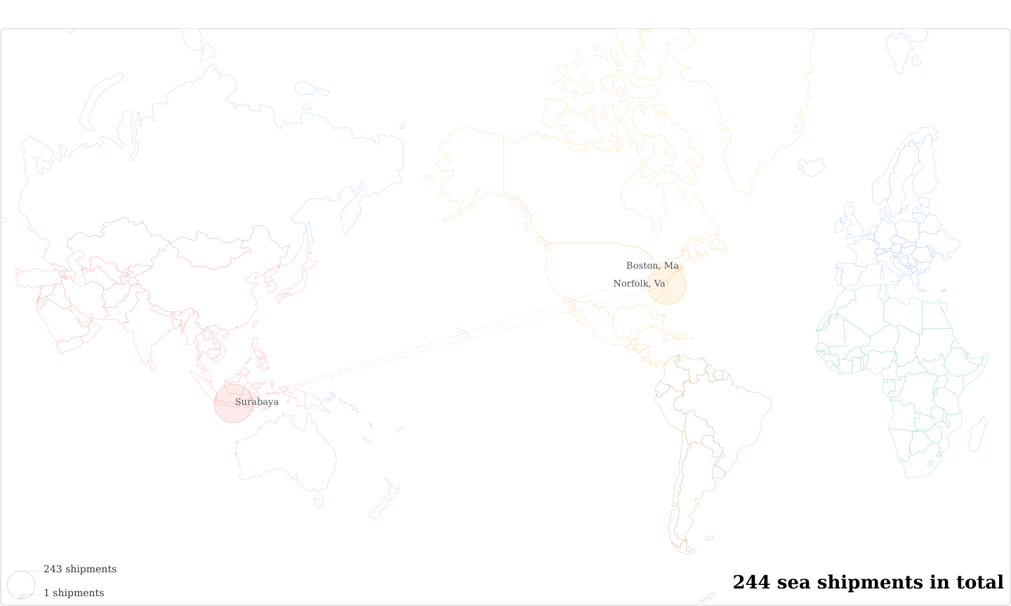 Bumi Menara Internusa Jl Margamulyo's Imports Per Country Map
