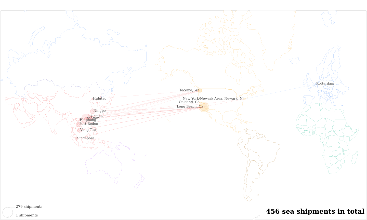 Golden Wolfe Footwear Hk's Imports Per Country Map