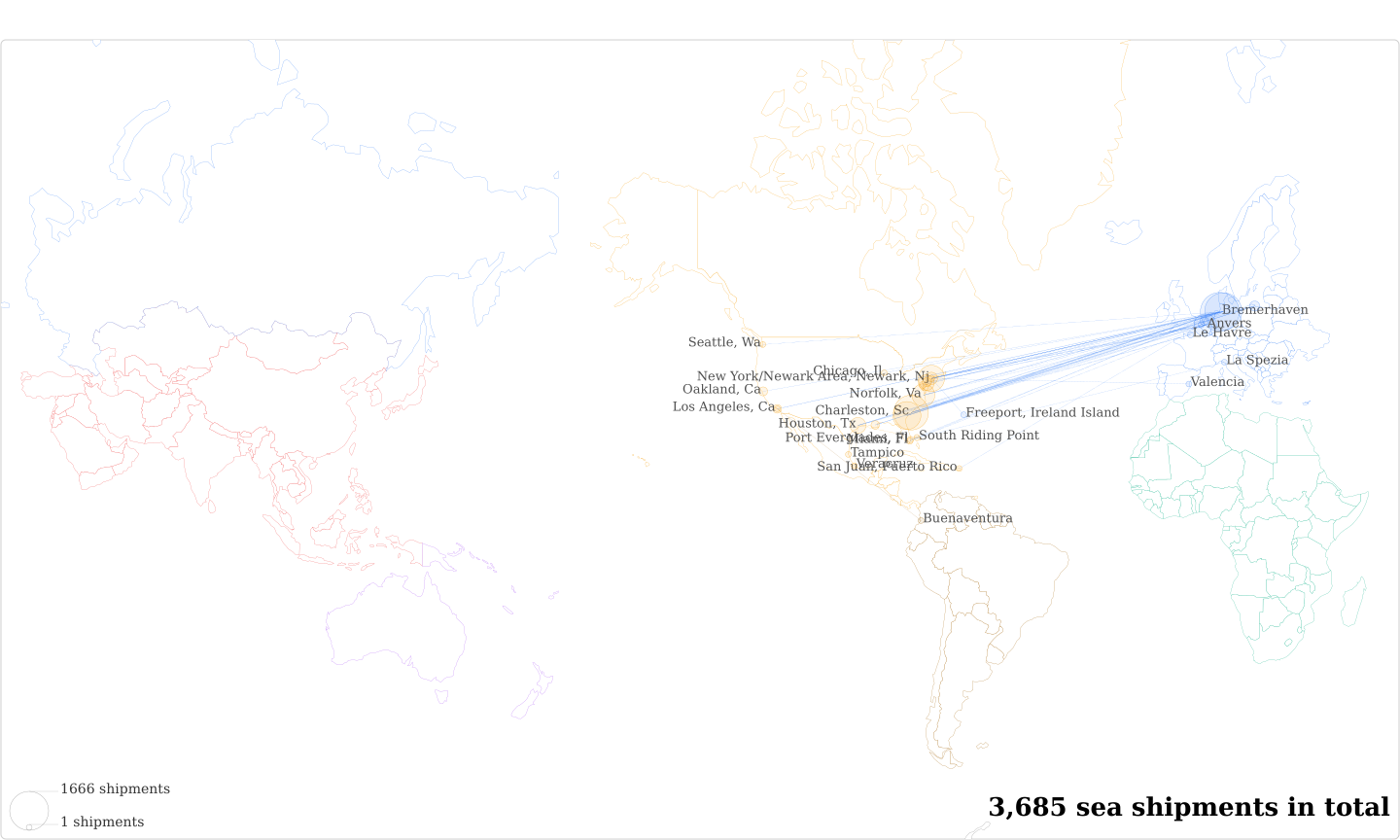 Mahle Ventiltrieb's Imports Per Country Map