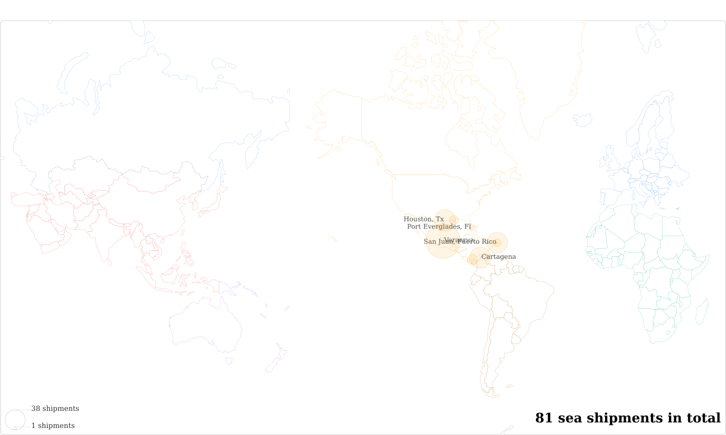 Unilever Manufacturera De's Imports Per Country Map