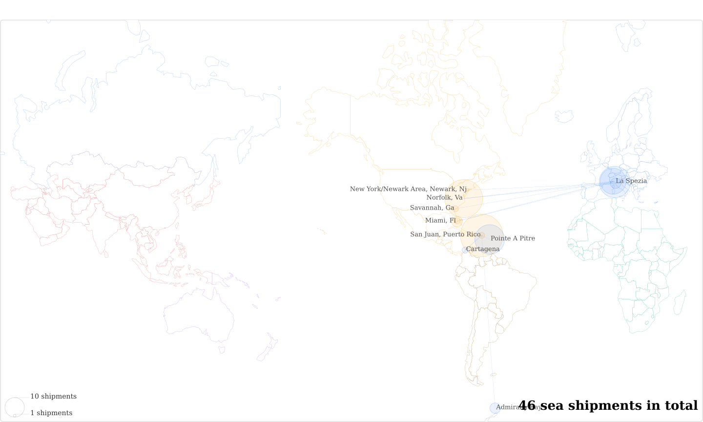 Wega Macchine Per Caffe's Imports Per Country Map